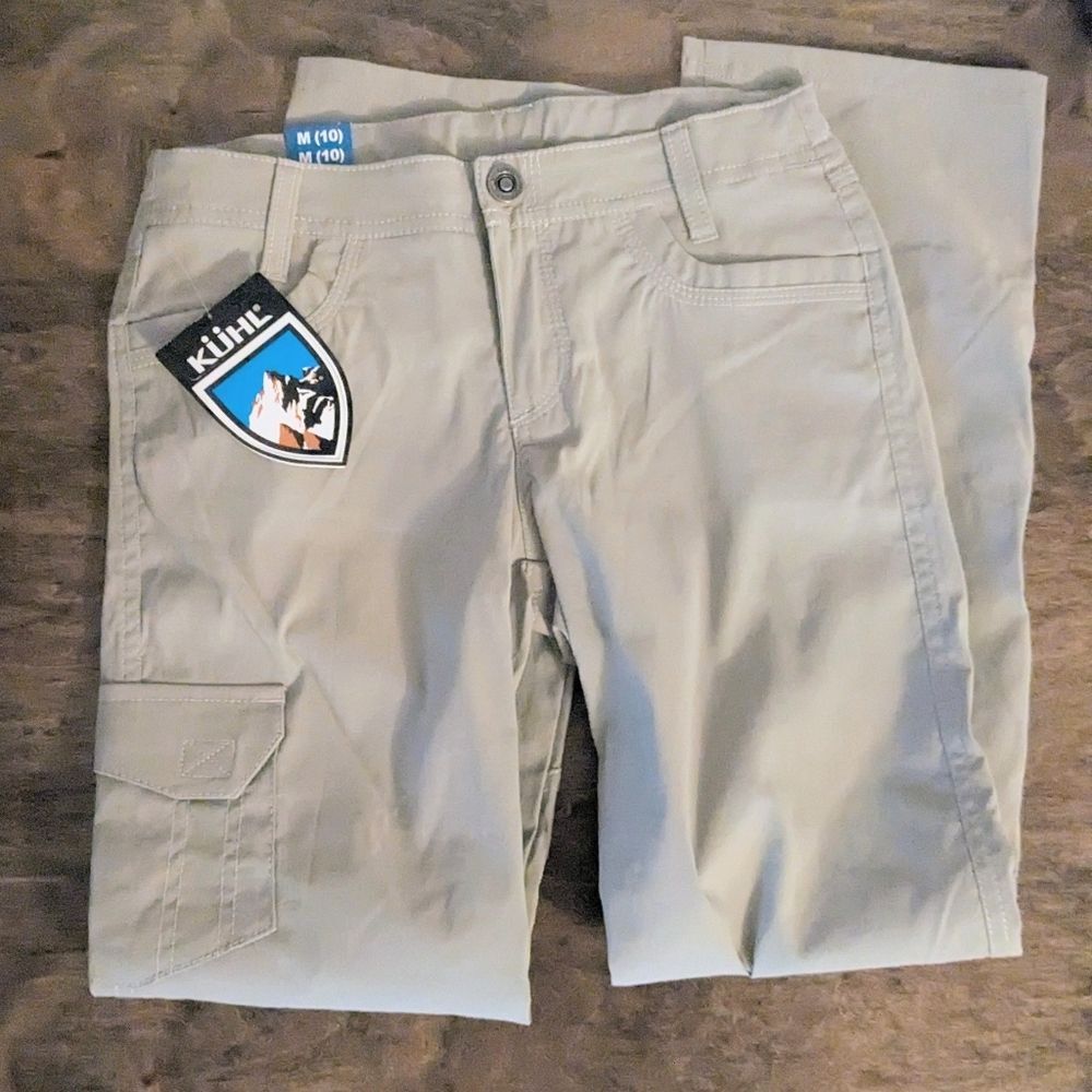 KUHL Kliffside Pants Girls Medium (10) Khaki Outdoor Hiking Cargo Pants NWT